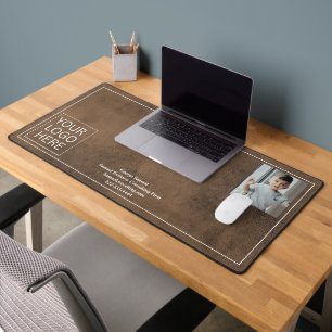 Custom Logo Image Text Business Company Desk Mat