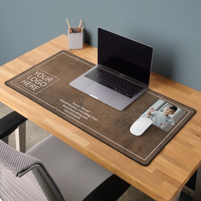 Custom Logo | Image | Text Business Company  Desk Mat (Office 2)