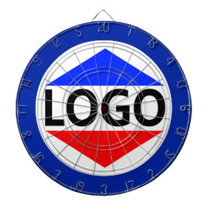 Custom Logo Image with Round Blue Frame Dartboard