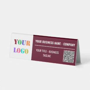 Custom Logo Info QR Code Business Table Tent Sign