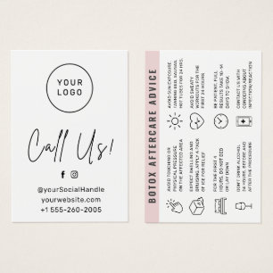 Custom Logo Injection Aftercare Instruction Card