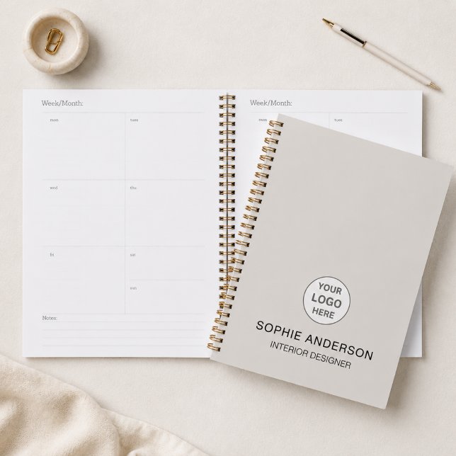 Custom Logo Interior Designer Beige Business Planner (Custom Logo Interior Designer Beige Business Planner)