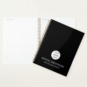 Custom Logo Interior Designer Business Black Planner