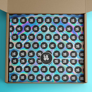 Custom Logo Iridescent Holo Print Tissue Paper