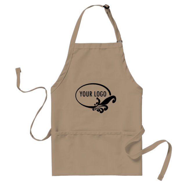 Custom Logo Khaki Apron Uniform with Pockets (Front)