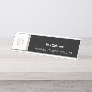 Custom Logo Large Rectangle Minimalist Desk Name Plate