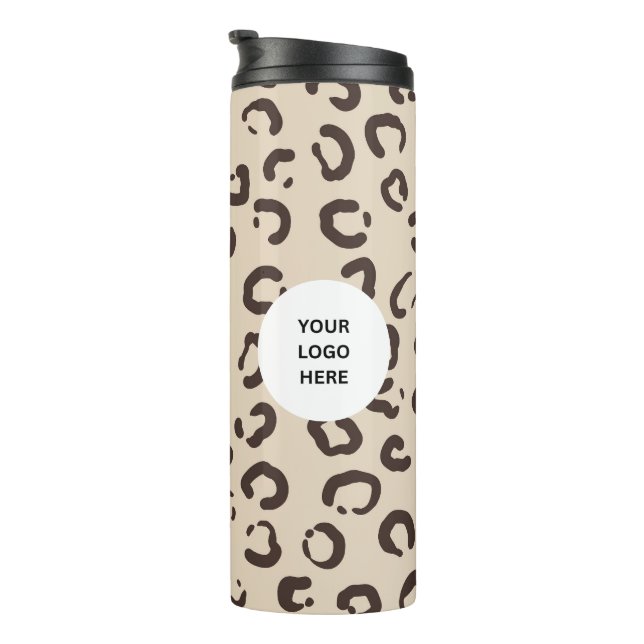 Custom Logo Leopard Print Thermal Tumbler (Rotated Right)