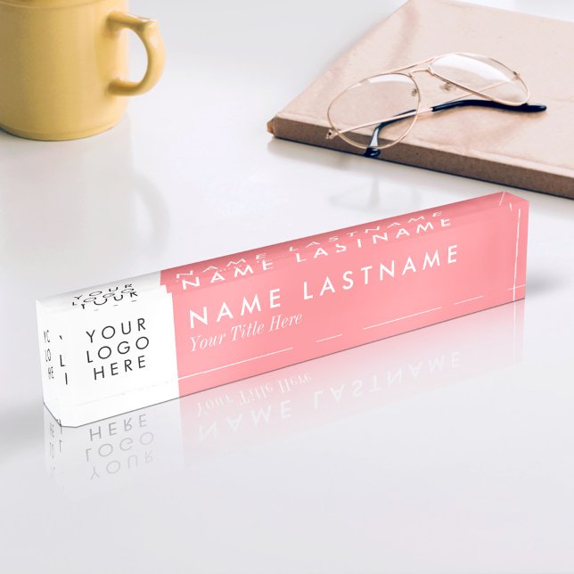 Custom Logo Light Pink Modern Nameplate (Creator Uploaded)