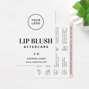 Custom Logo Lip Blush Aftercare Card