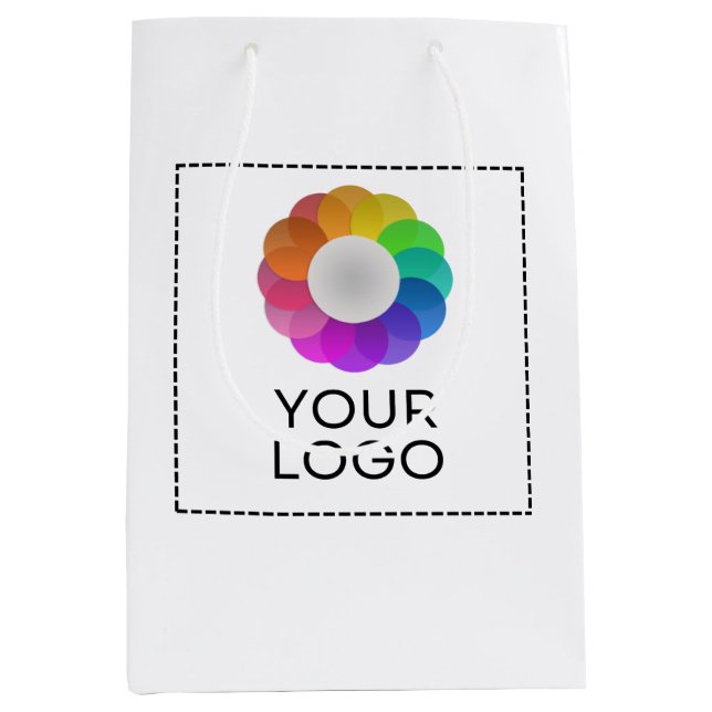 Custom Logo, Low minimum quantity Medium Gift Bag (Front)