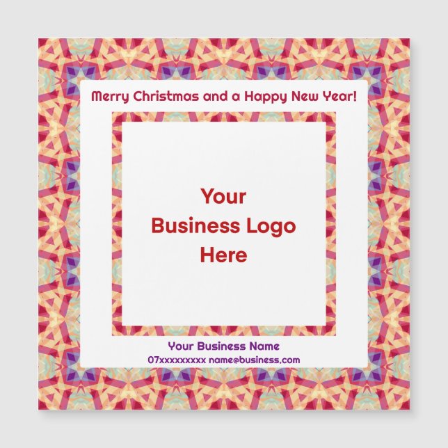 Custom Logo Magnetic Happy Christmas Business Card (Front)