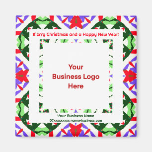 Custom Logo Magnetic Happy Christmas Business Card Magnet