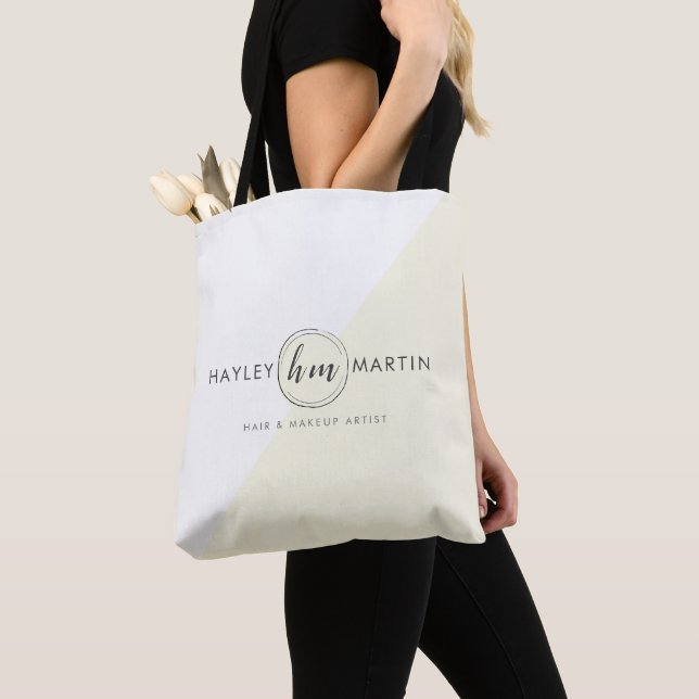 Custom Logo Makeup Artist Beauty Salon Business Tote Bag (Close Up)