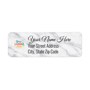 Custom Logo Marble Return Address Label