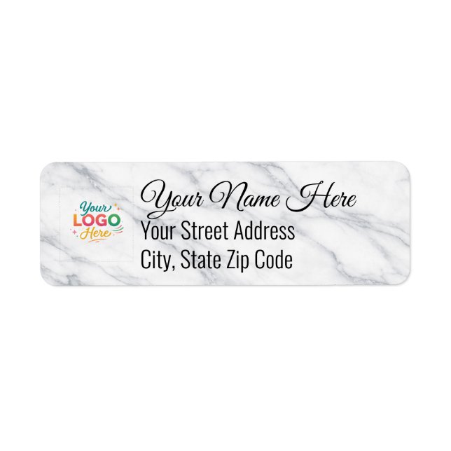 Custom Logo Marble Return Address Label (Front)