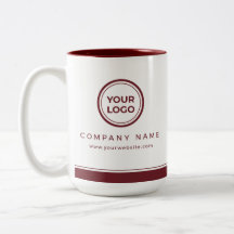 Custom Logo Maroon Two-Tone Company Coffee
