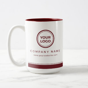 Custom Logo Maroon Two-Tone Company Coffee Mug
