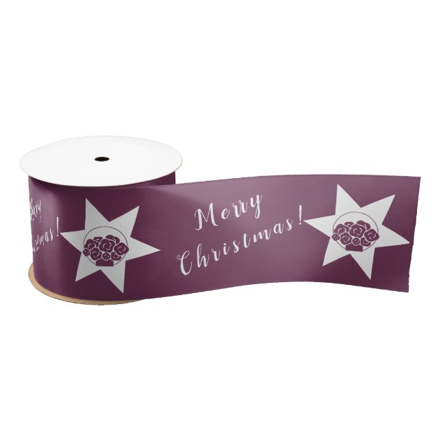 Custom Logo Merry Christmas Florist Marketing Satin Ribbon (Spool)