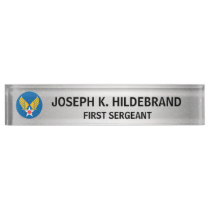 Custom Logo Metallic Silver Military  Nameplate