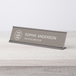 Custom Logo Minimalist Business Corporate Desk Name Plate