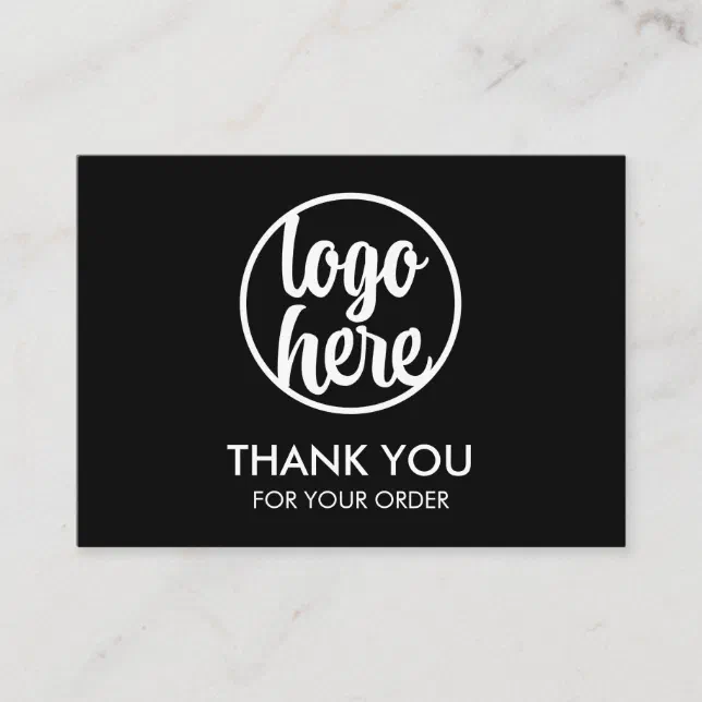 Custom Logo Minimalist Business Thank You Card | Zazzle