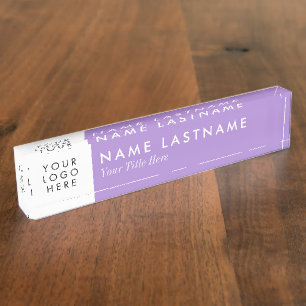 Custom Logo Minimalist Lavender Purple Lilac Nameplate