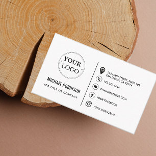 Custom Logo Minimalist Modern Social Media Icons  Business Card