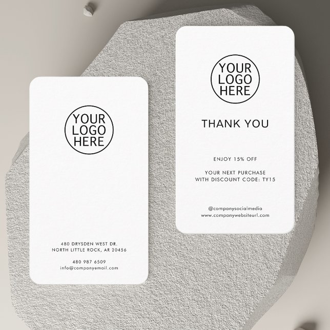 Custom Logo Minimalist Simple Business Card (Business Logo Thank You Loyalty Card)