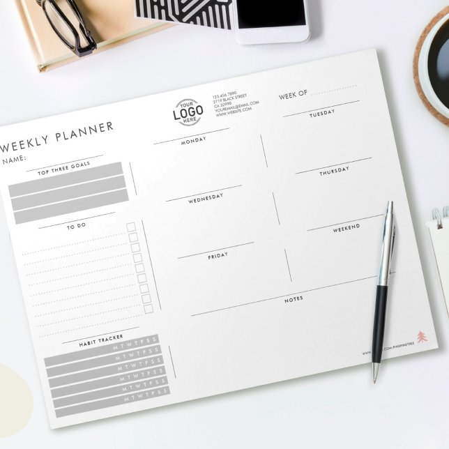 Custom Logo Minimalist Simple Undated Week Planner Notepad (Creator Uploaded)