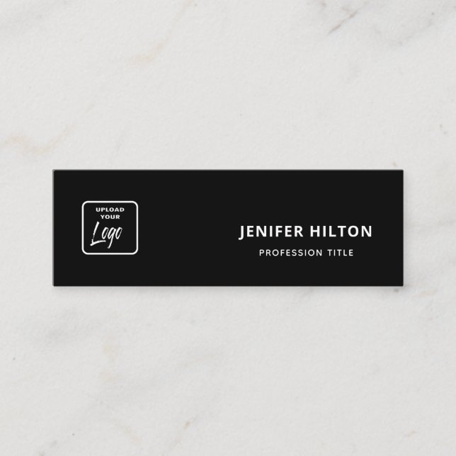 Custom logo minimalist social media icons QR code Mini Business Card (Front)
