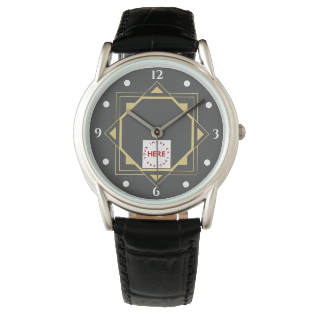 Custom Logo Modern Art Deco Corporate Watch (Front)