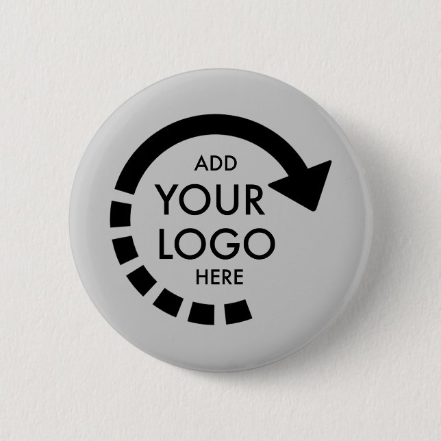 Custom Logo Modern Business | Cool Grey 6 Cm Round Badge (Front)
