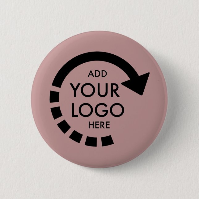 Custom Logo Modern Business | Rosey Taupe 6 Cm Round Badge (Front)