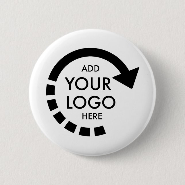 Custom Logo Modern Business | White 6 Cm Round Badge (Front)