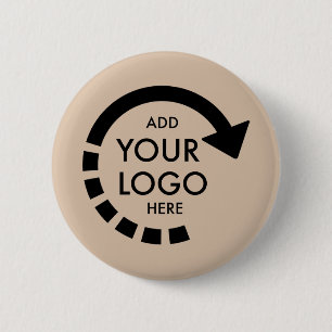 Custom Logo Modern Corporate Business   Beige 6 Cm Round Badge