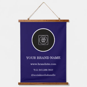 Custom Logo Modern Corporate Hanging Display Tapestry