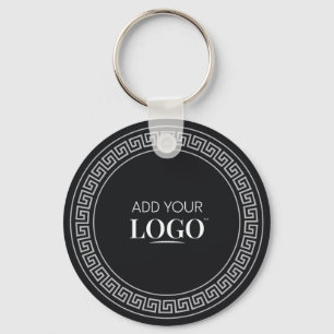 Custom Logo Modern Elegant Corporate Greek Meander Key Ring