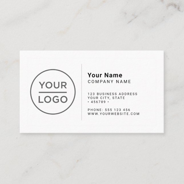 Custom logo modern minimalist any colour business card (Front)