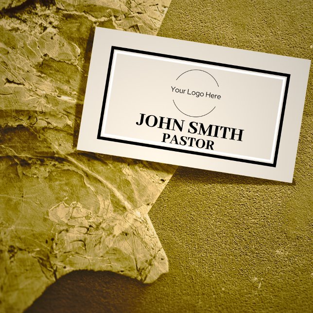 Custom logo modern minimalist  Church Pastor Business Card (Creator Uploaded)
