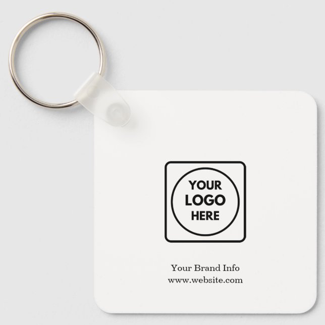 Custom Logo | Modern Minimalist Corporate Design Key Ring (Front)