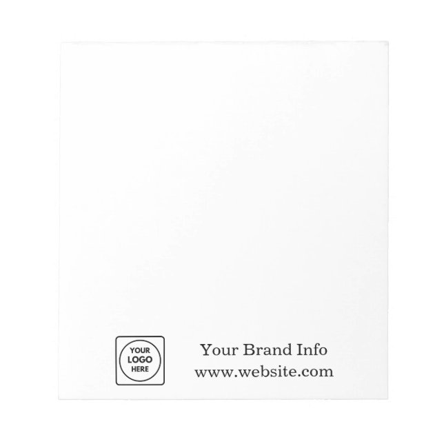 Custom Logo | Modern Minimalist Corporate Design Notepad (Front)
