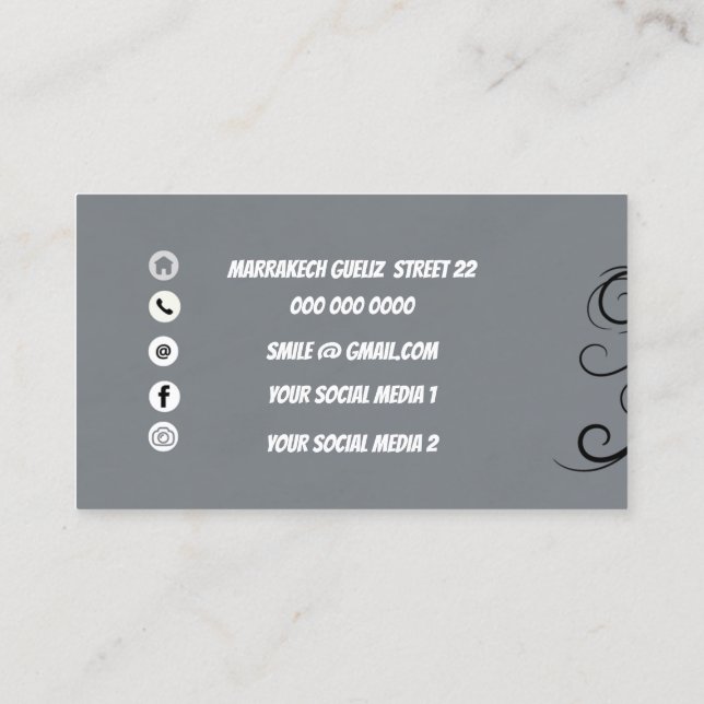 Custom logo modern minimalist social media  business card (Back)