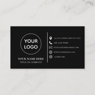 Custom logo modern minimalist social media icons b business card