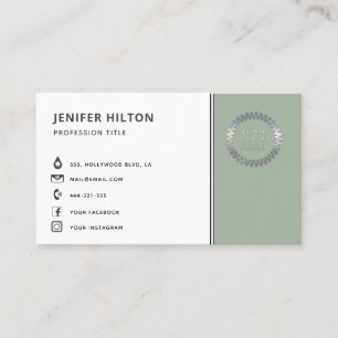 Custom logo modern minimalist social media icons   business card