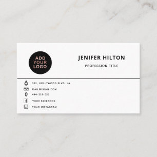 Custom logo modern minimalist social media icons   business card