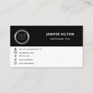 Custom logo modern minimalist social media icons   business card