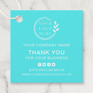 Custom Logo Modern Minimalist Thank You Favour Tags