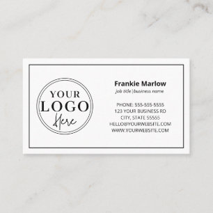 Custom Logo Modern Minimalist White Or Any Colou Business Card