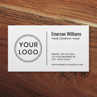 Custom logo modern minimalist white or any colour business card