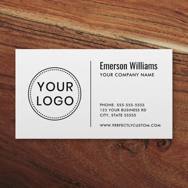 Custom logo modern minimalist white or any colour business card (Modern any color custom logo business cards)